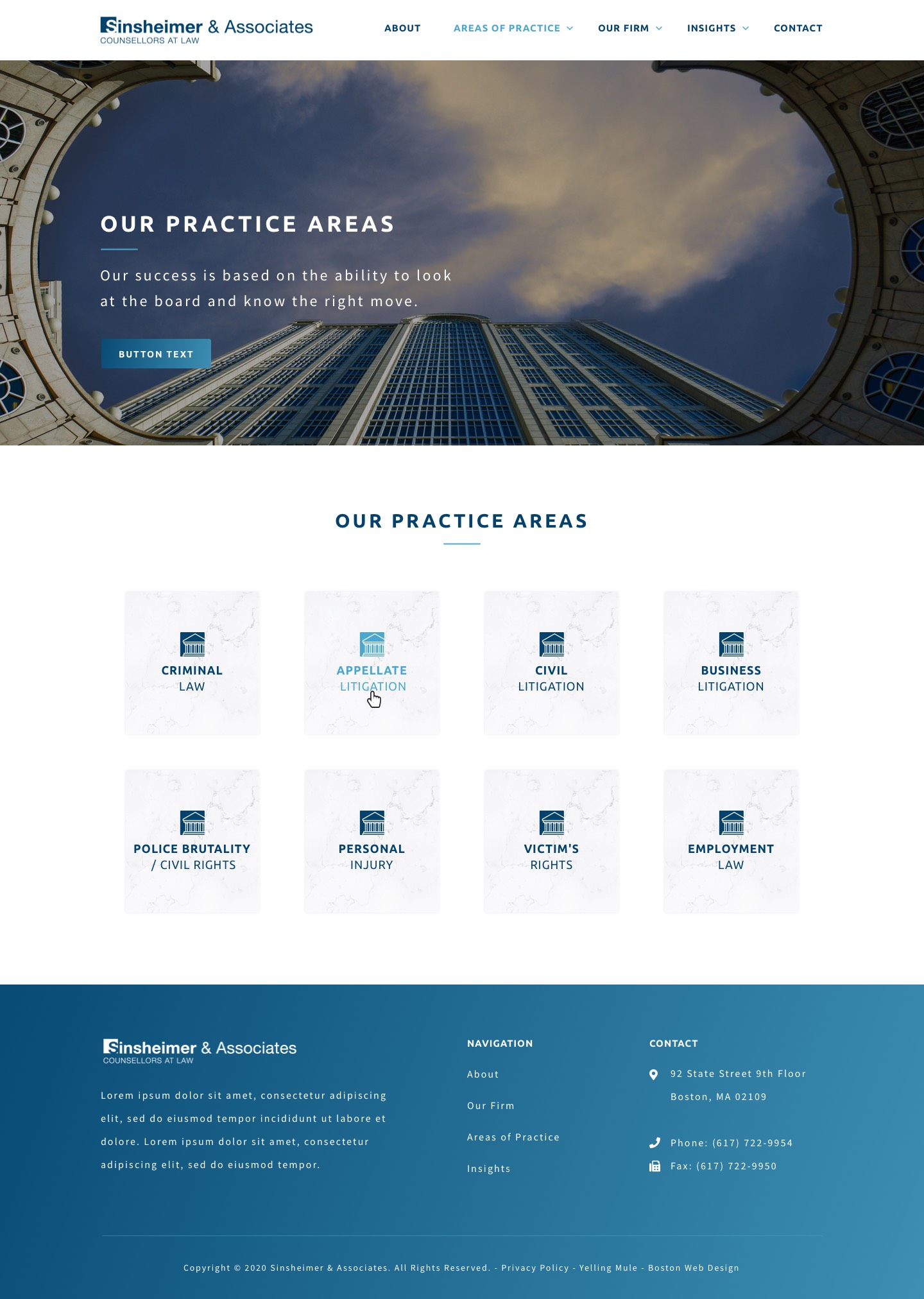 Sinsheimer & Associates Areas of Practice
