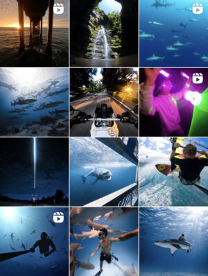 GoPro's Instagram feed which is made up of content that was filmed on their cameras by users.